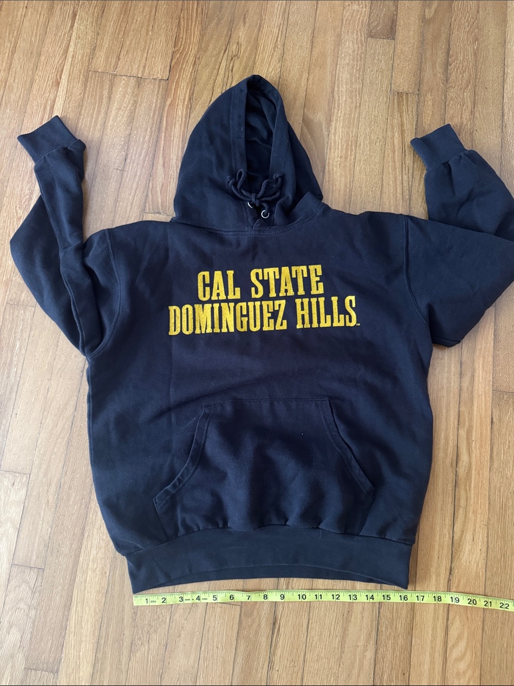 Cal State Dominguez Hills Black Hoodie with Yellow Lettering